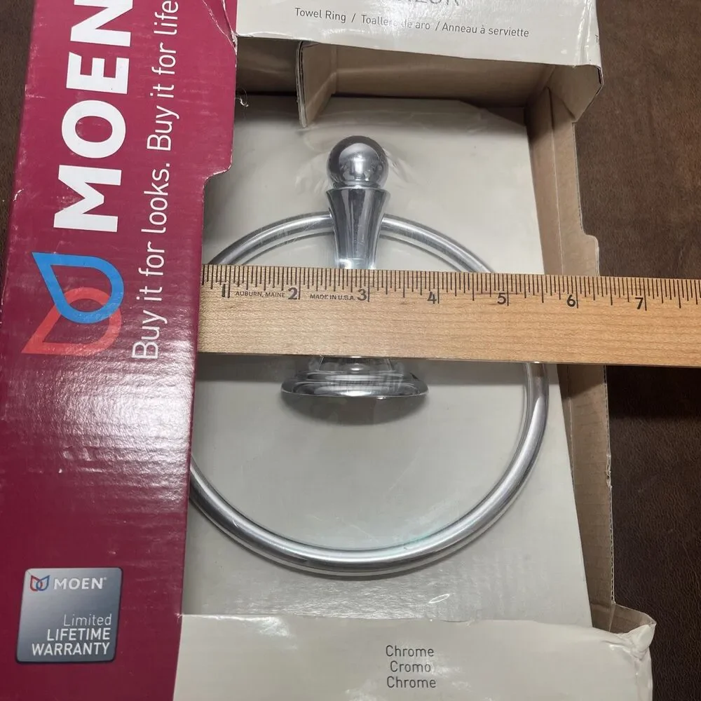 NEW Moen PARLOR Silver Chrome Towel Ring Bathroom Hardware DN5486CH
